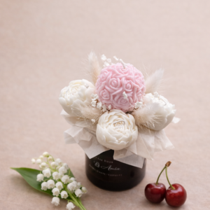 Grace Bloom- Käsitöö küünlakimp- roosa roosipall